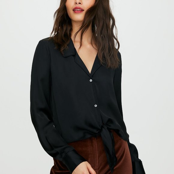 Aritzia Wilfred Tie-Front Blouse - Picture 6 of 7